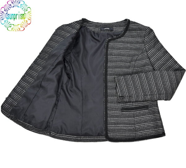 【SHOO・LA・RUE】入学式 ママスーツ ワンピーススーツ ブラック M L C172 ノーカラースーツ お宮参り カラーフォーマル 母 ママ 結婚式 大人 オフィス ワンピース フォーマル お呼ばれ 同窓会 30代 40代 セットシューラルー【OUTLET】ワールド