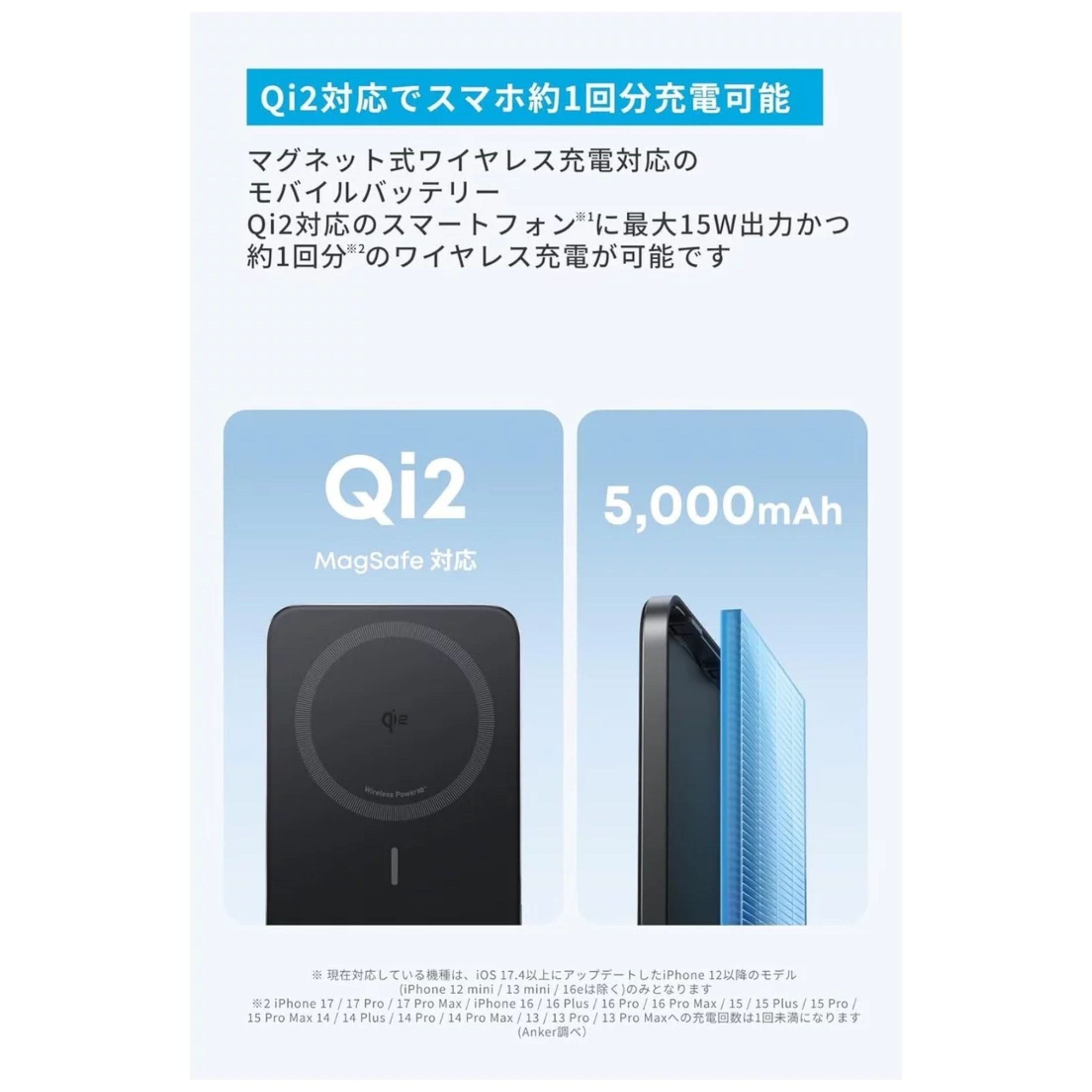 Anker Nano Power Bank B1665N11 モバイルバッテリー 5000mAh 急速充電 小型 軽量 - angle 2