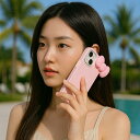 iPhone15/14/13/Pro対応 リボン スマホケース ピンク|かわいい 韓国風デザイン 女子中高生に人気!シンプル&おしゃれアイフォンカバー