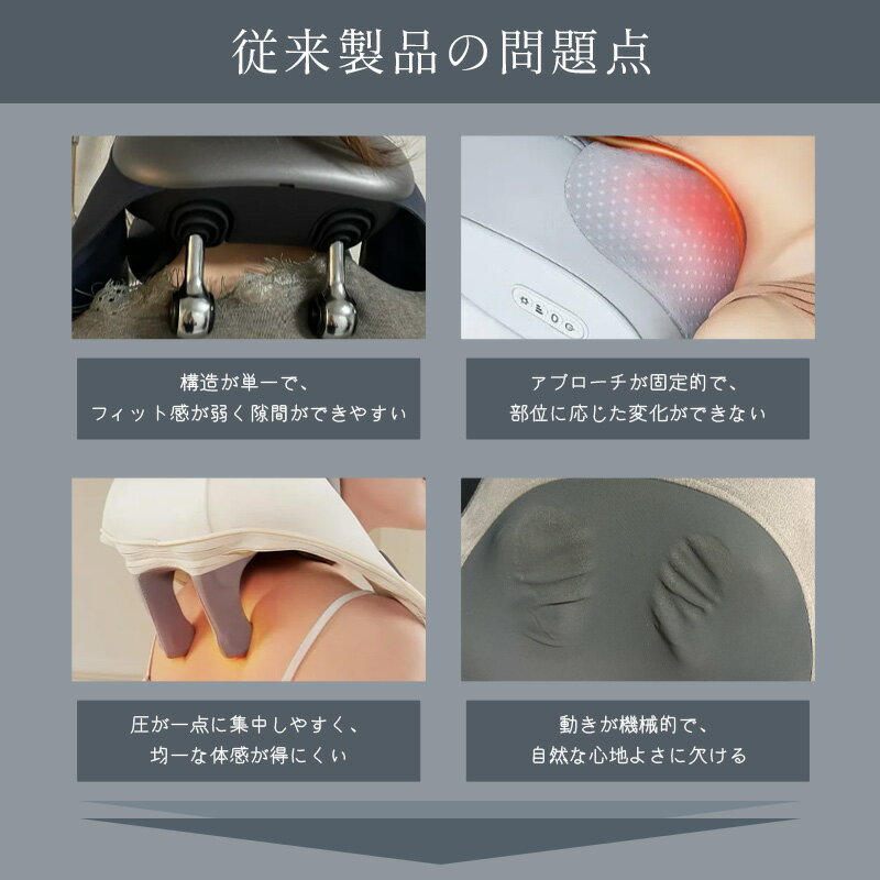 PSE認証 ネックケア 肩ケア 肩首マッサージャー 温熱機能 2000mAh大容量バッテリー...