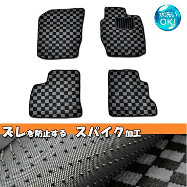 【在庫処分セール品】HG21S スズキ セルボ CERVO フロアマット チェック 柄 黒 / 灰 4点 セット 新品 フロント リア