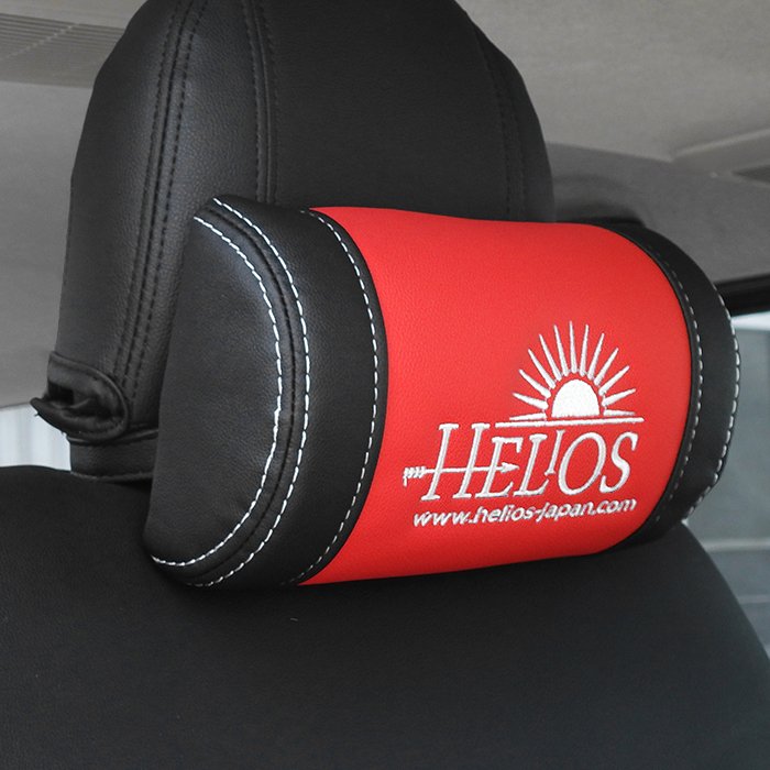 HELIOS ヘリオス ツートン レザー ネックパッド ブラック × センター レッド 2個 ハイエース アル ヴェル ノア ヴォクシー 等