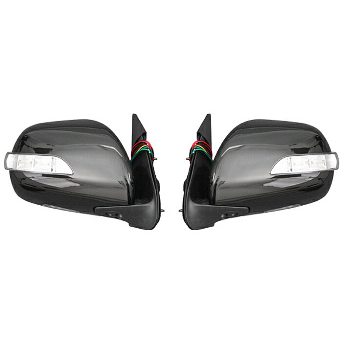 トヨタ 200系 ハイエース LEDウインカー ウェルカムランプ付き ドアミラー 左右セット Ver,1 209ブラック 塗装品 電動格納機能 電格 電動調整 車 カスタム カスタムパーツ パーツ カー用品 車用品 カーパーツ