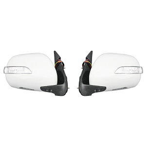 ハイエース 200系 LEDウィンカー ウェルカムランプ付き 電格式 058ホワイト 塗装品 ドアミラー Ver,1 左右セット