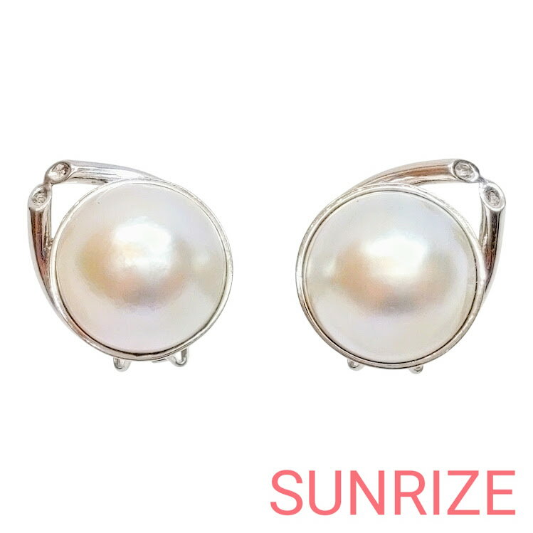 K14WG MIKIMOTO ミキモト マベパール イヤリング【No.476】【中古】