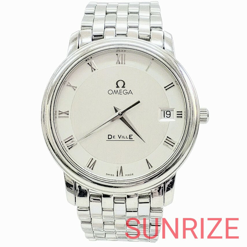 DeVille - オメガ OMEGA デヴィル 196.1150 1532 メンズ クォーツ シルバー ローマンインデックス 上品モデル【中古】【送料無料】