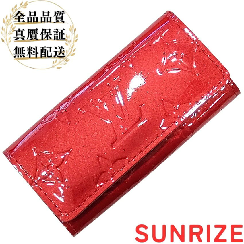 LOUIS VUITTON ルイ・ヴィトン ミュルティクレ4 ヴェルニ レッド M91976（推測） CA4017 4連キーケース