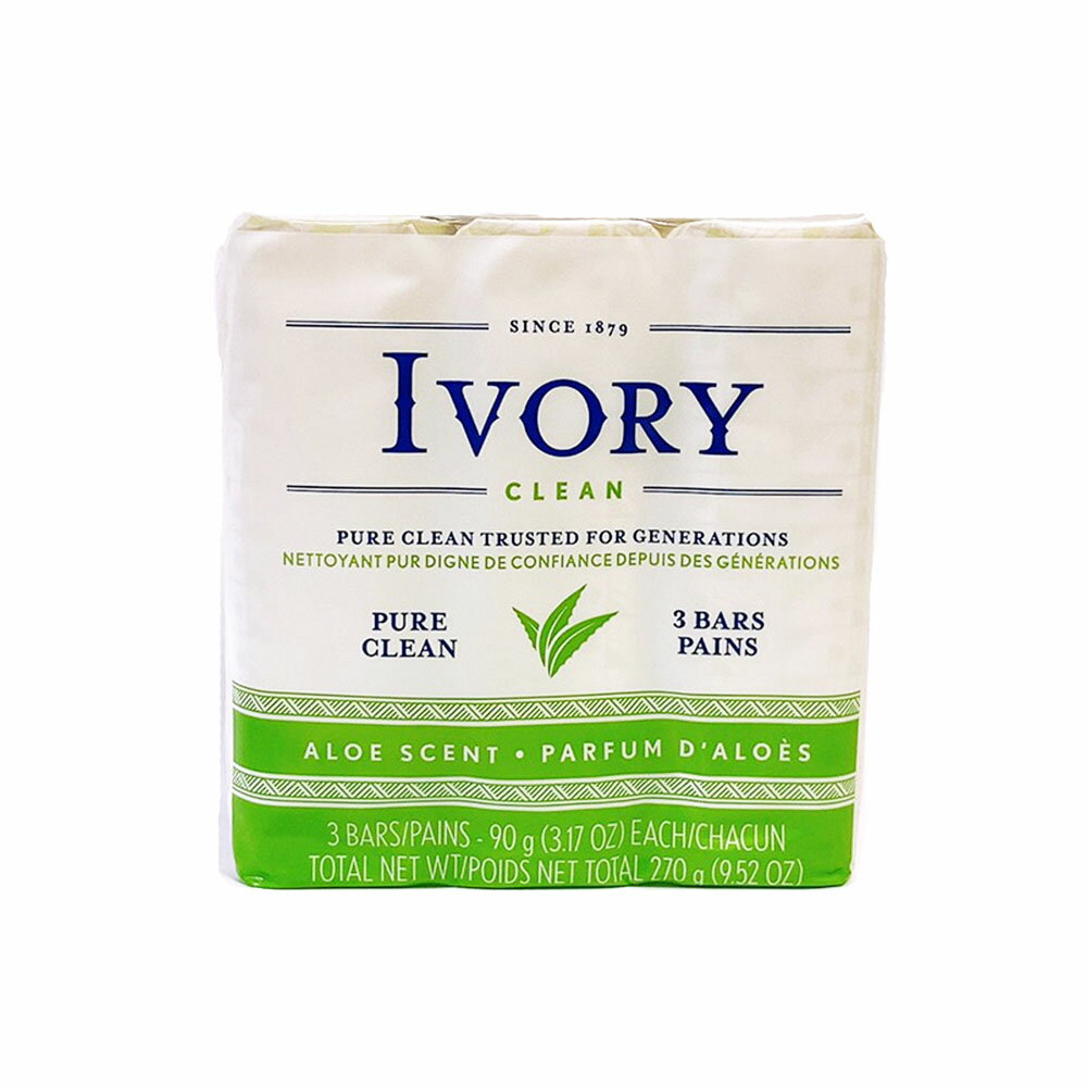 IVORY アイボリー化粧石鹸 アロエ 90g×3個 アロエベラエキス 微香性 手洗い 洗顔 石鹸 石けん ニキビ 敏感肌 天然油脂 アイボリーソープ