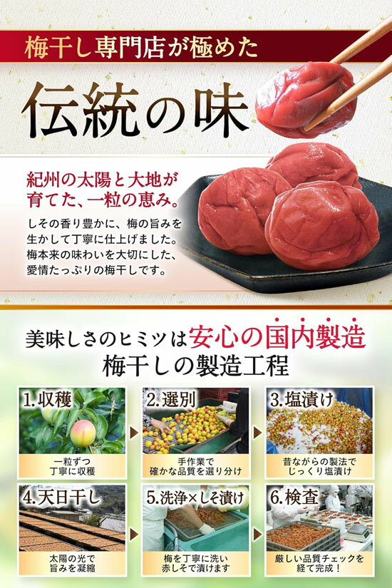 【紀州南高梅xしそ漬け】国産 梅干し 大粒 3...の紹介画像3