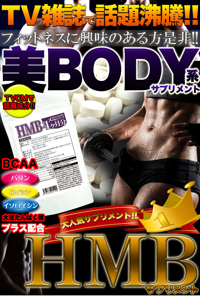メガ盛り★HMBサプリメント どっさり約4ヶ月分 120粒 サプリ BCAA バリン ロイシン ...