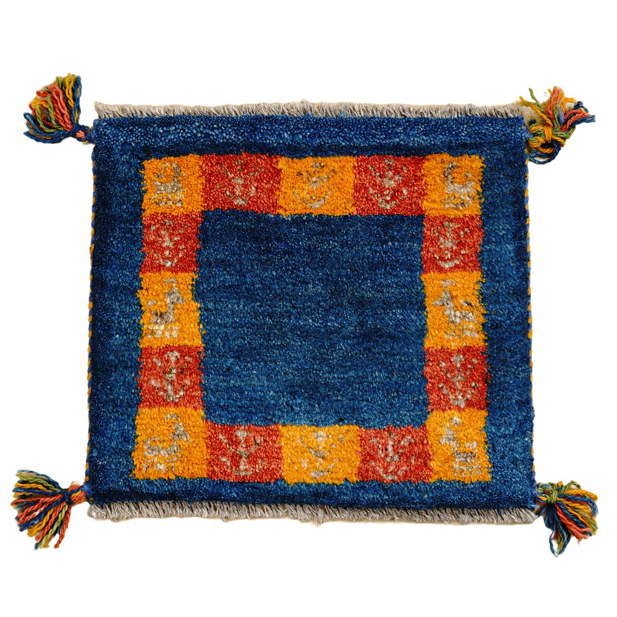 Rakuten - [50％OFFクーポン] ギャッベ 約40×40cm 1点限り GABBEH AJ2841 イラン直輸入 ギャッベ 1点限り GABBEH ラグ 絨毯 ペルシャ絨毯 北欧 厚手 マット ウール100% 手織り 送料無料