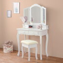 ドレッサー ドレッサーセット 鏡台 おしゃれ 安い コンパクト 白 木製 収納付き 引き出し付き 椅子付き スツール付き 北欧風 シンプル 一人暮らし 省スペー...