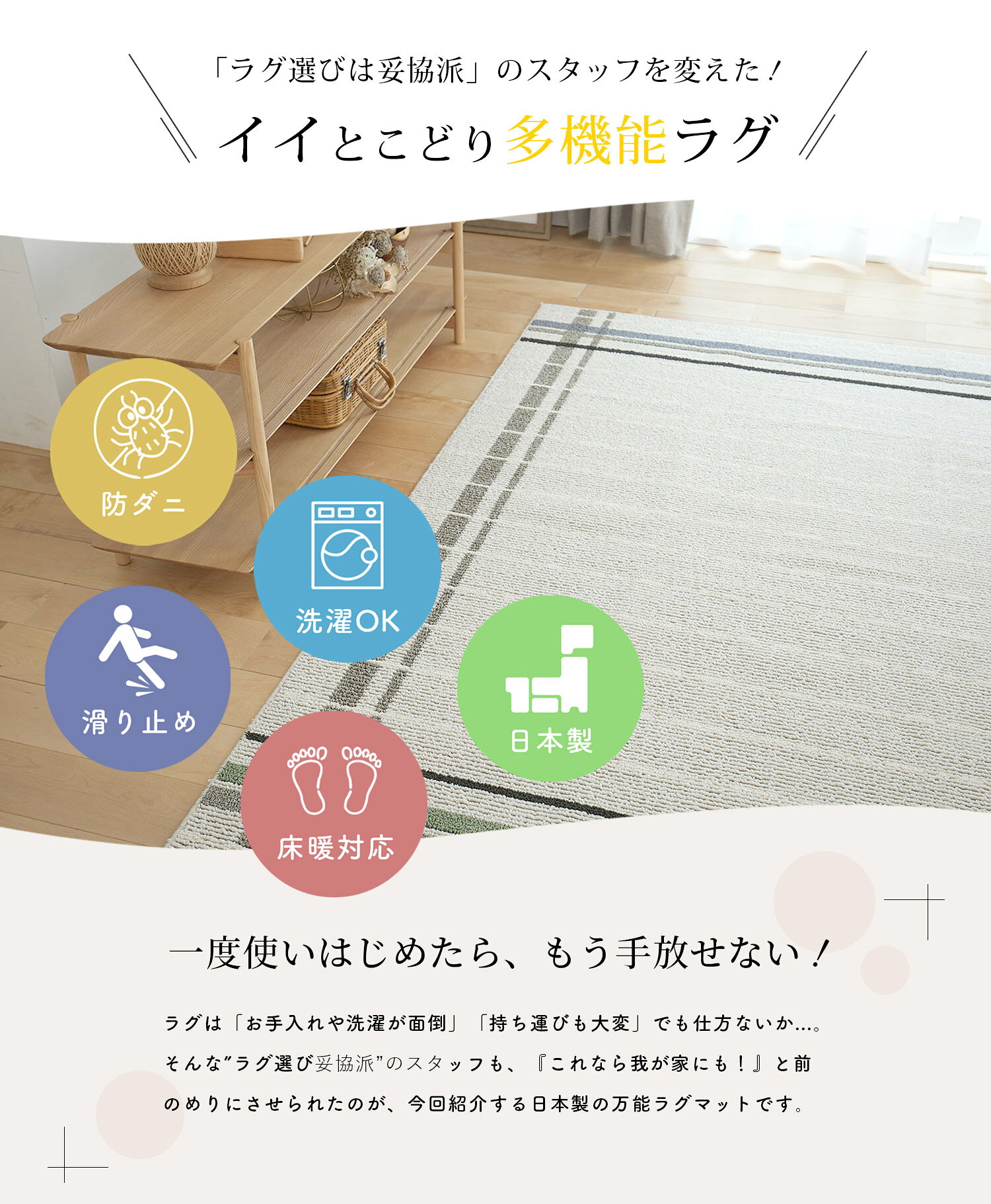万能 洗えるラグ フェネートル Mサイズ 19...の紹介画像3