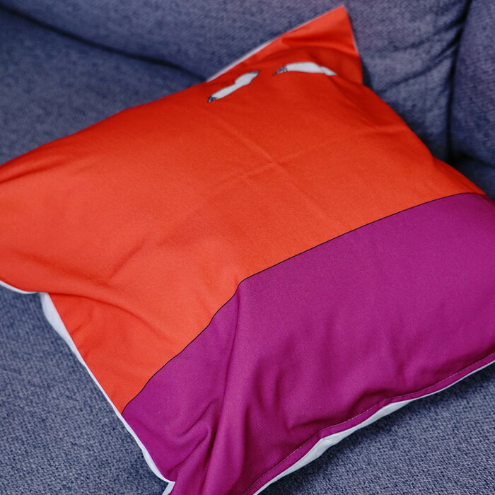 サンロック@インテリアのクッションカバー おしゃれ 45×45cm SROWシリーズ「オーシャン（オレンジ）」 夕焼け 海 北欧 バード 海鳥 SEA 洗える メール便送料無料｜アングル2
