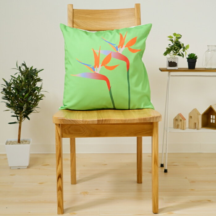 Rakuten - クッションカバー おしゃれ 45×45cm SROWシリーズ「アイリス（グリーン）」 花 フラワー 菖蒲 洗える メール便送料無料