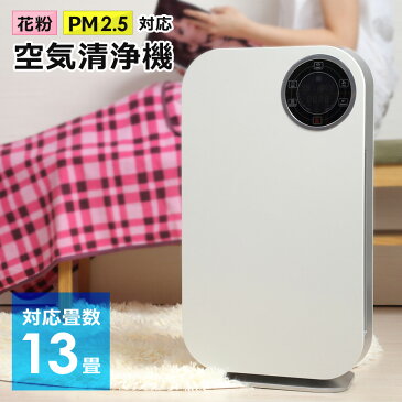 ★クーポンで350円off★【あす楽】 空気清浄機 13畳 花粉 PM2.5対応 HEPAフィルター 4層フィルター 静音 マイナスイオン 室温表示機能 タイマー機能 小型 コンパクト 一人暮らし 空気清浄器 埃 タバコ 煙 ハウスダスト 脱臭 Sunruck SR-AC802-WH