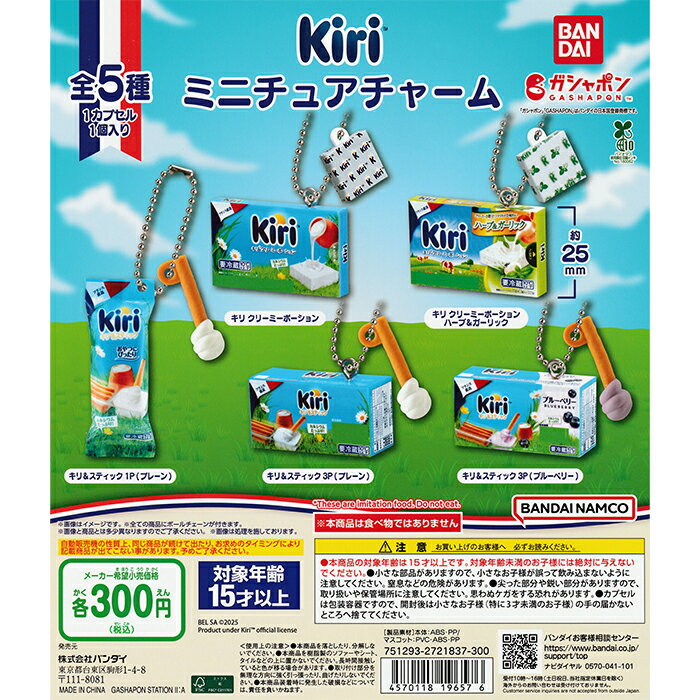 Kiri ミニチュアチャーム 【全5種 コンプリート セット】 ｜ フルコンプ カプセルトイ バンダイ ガチャ ガシャのサムネイル