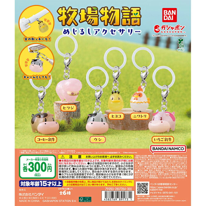 牧場物語 めじるしアクセサリー 【全6種 コンプリート セット】 ｜ フルコンプ カプセルトイ ガチャ ガシャのサムネイル