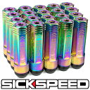 SICKSPEED　3Pハイブリッドナット　ロングタイプ　ネオクローム　20本　80mm　キャップナット スチールナット アルミナット　ホイールナット　3分割　シックスピード　12x1.5 12x1.25 12x1/2 14x1.5