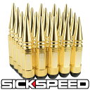 SICKSPEED 3Pハイブリッドナット ショートタイプ ゴールドクローム 20本 108mm スパイクナット スチールナット アルミナット ホイールナット 3分割 シックスピード 12x1.5 12x1.25 12x1/2 14x1.5