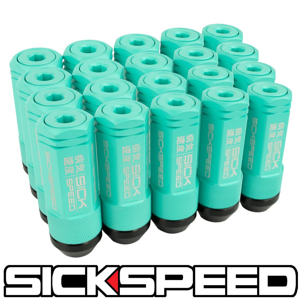 SICKSPEED　3Pハイブリッドナット　ロングタイプ　ミンティ　20本　80mm　キャップナット スチールナット アルミナット　ホイールナット　3分割　シックスピード　ミントグリーン　ティファニーブルー12x1.5 12x1.25 12x1/2 14x1.5