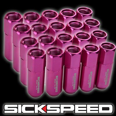 SICKSPEED　アルミロングナット　ピンク　20本　M12xP1.25　60mm　ニッサン　スズキ　スバル　アルミナット　ホイールナット　　シックスピード　病気速度　USDM　JDM