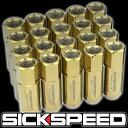 SICKSPEED　アルミロングナット　ゴールドクローム　M12xP1.25　20本　60mm　ニッサン　スズキ　スバル　アルミナット　ホイールナット　　シックスピード　病気速度　USDM　JDM