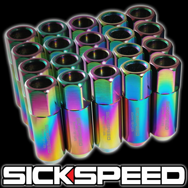 SICKSPEED　アルミロングナット　ネオクローム　20本　M12xP1.5　60mm　アルミナット　ホイールナット　シックスピード　病気速度　USDM　JDM