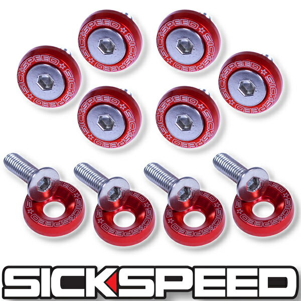 SICKSPEED　フェンダーワッシャー　10個　レッド　カラー　ボルト　ネジ　ドレスアップシックスピード　病気速度　USDM　JDM
