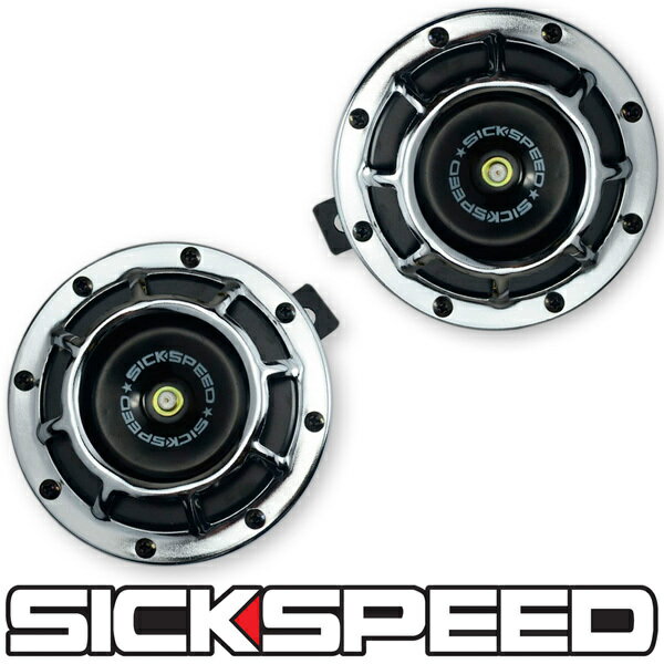 SICKSPEED　ホーン　クローム　2個1セット　丸形　汎用　12V　クラクション　シックスピード　病気速度　USDM　JDM