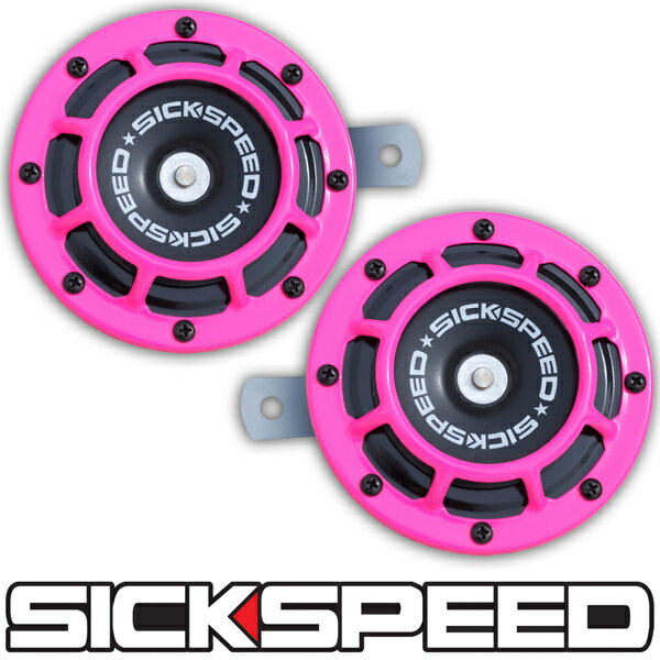 SICKSPEED　ホーン　ピンク　2個1セット　丸形　汎用　12V　クラクション　シックスピード　病気速度　USDM　JDM