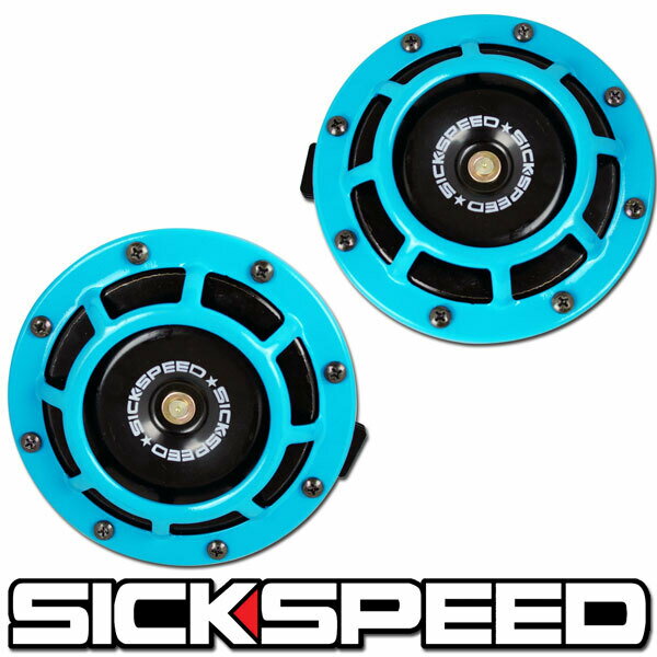 SICKSPEED　ホーン　TEAL　ティール　2個1セット　ブルー　丸形　汎用　12V　クラクション　シックスピード　病気速度　USDM　JDM