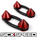 SICKSPEED スパイク バンパークイックリリース レッド 左右1セット クイックファスナー バンパー 脱着 シックスピード 病気速度 USDM JDM