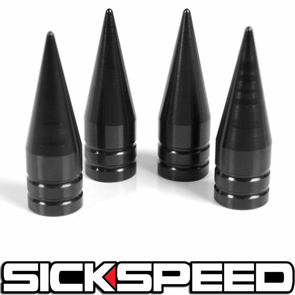 SICKSPEED　スパイクエアバルブキャップ　ブラック　4個セット　全長31.8mm　シックスピード　病気速度　USDM　JDM
