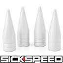 SICKSPEED スパイクエアバルブキャップ ホワイト 4個セット 全長31.8mm シックスピード 病気速度 USDM JDM