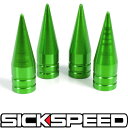 SICKSPEED スパイクエアバルブキャップ グリーン 4個セット 全長31.8mm シックスピード 病気速度 USDM JDM