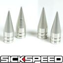 SICKSPEED スパイクエアバルブキャップ シルバー 4個セット 全長31.8mm ポリッシュ シックスピード 病気速度 USDM JDM