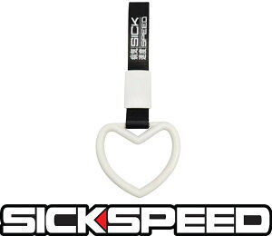 SICKSPEED 吊り革 ハート ホワイト つりかわ つり革 トラック用品 カー用品バス 電車 つり輪 痛車 旧車シックスピード 病気速度 USDM JDM