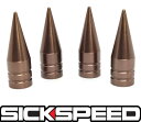 SICKSPEED スパイクエアバルブキャップ ブロンズ 4個セット 全長31.8mm ブラウン シックスピード 病気速度 USDM JDM