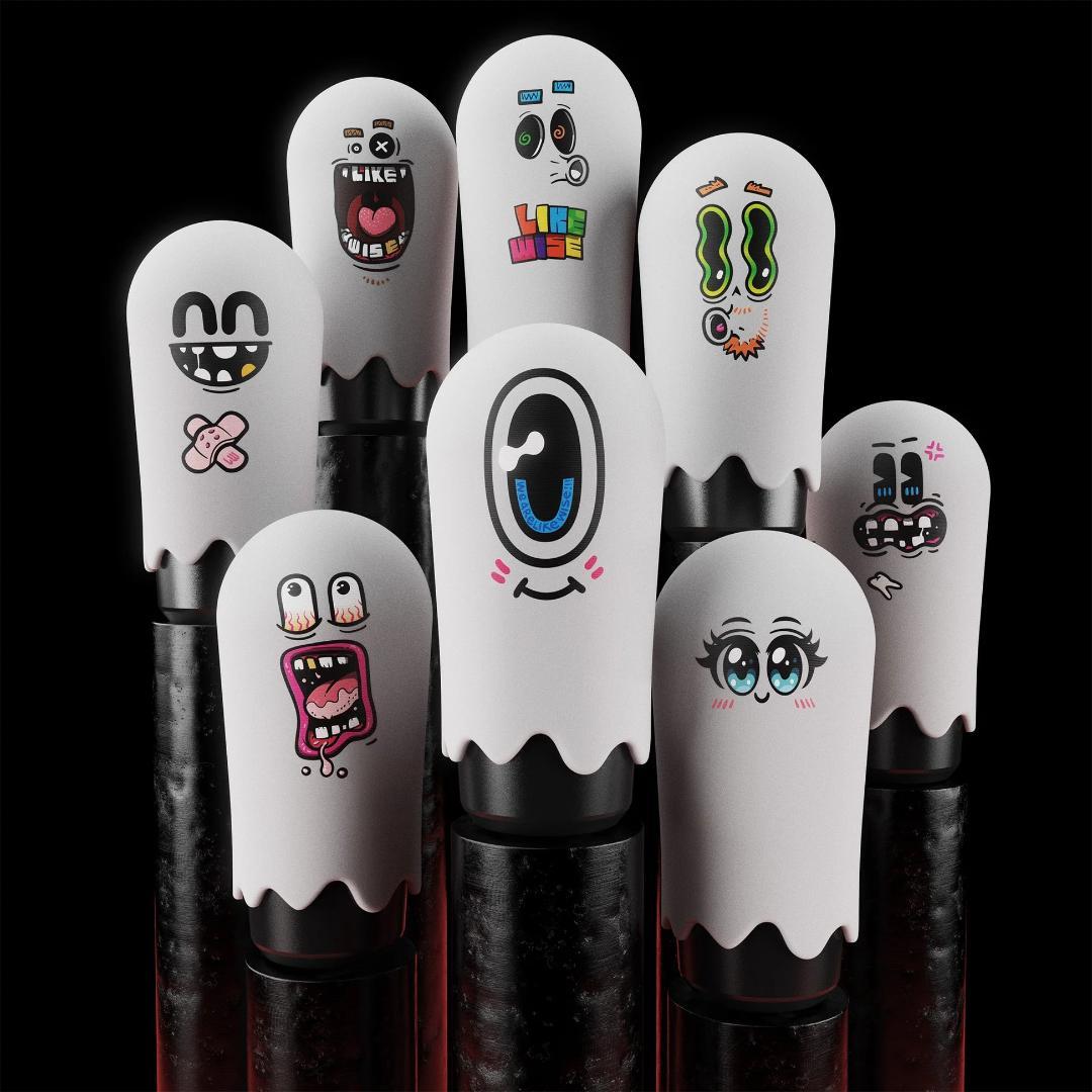 LIKEWISE ハロウィン限定シフトノブ ゴーストゴースト トゥーニーズ 全8種 ホワイト ブラック デルリン アルミニウム ハロウィーン 汎用 AT MT ライクワイズ 幽霊 8 10 12 1.5 1.25 1.75 GHOST GHOST TOONIES