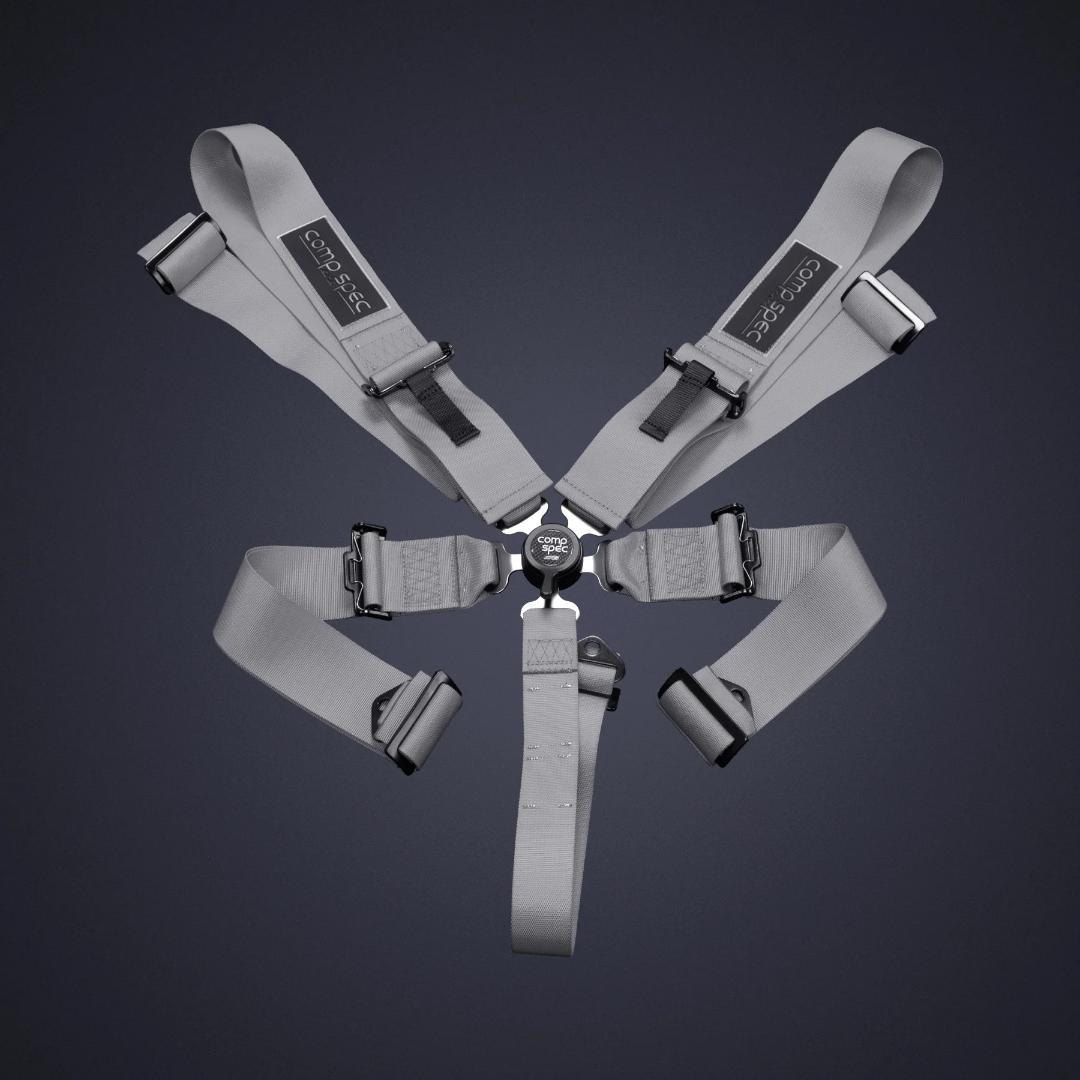 DND Performance Interior　5点式レーシングハーネス　グレー　SFI認証　2026年まで　シートベルト　サ..