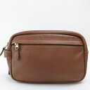 【中古】2412-67 コーチ ポーチ セカンドバッグ COACH レザー製 キャメル 上ZIP