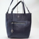 【中古】2404-47 フェイ トートバッグ ショルダーバッグ 2WAY Fay レザー製 ネイビー
