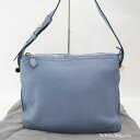 【中古】2502-15 マックスマーラ ショルダーバッグ トートバッグ Max Mara レザー製 ブルー 上ZIP(4)