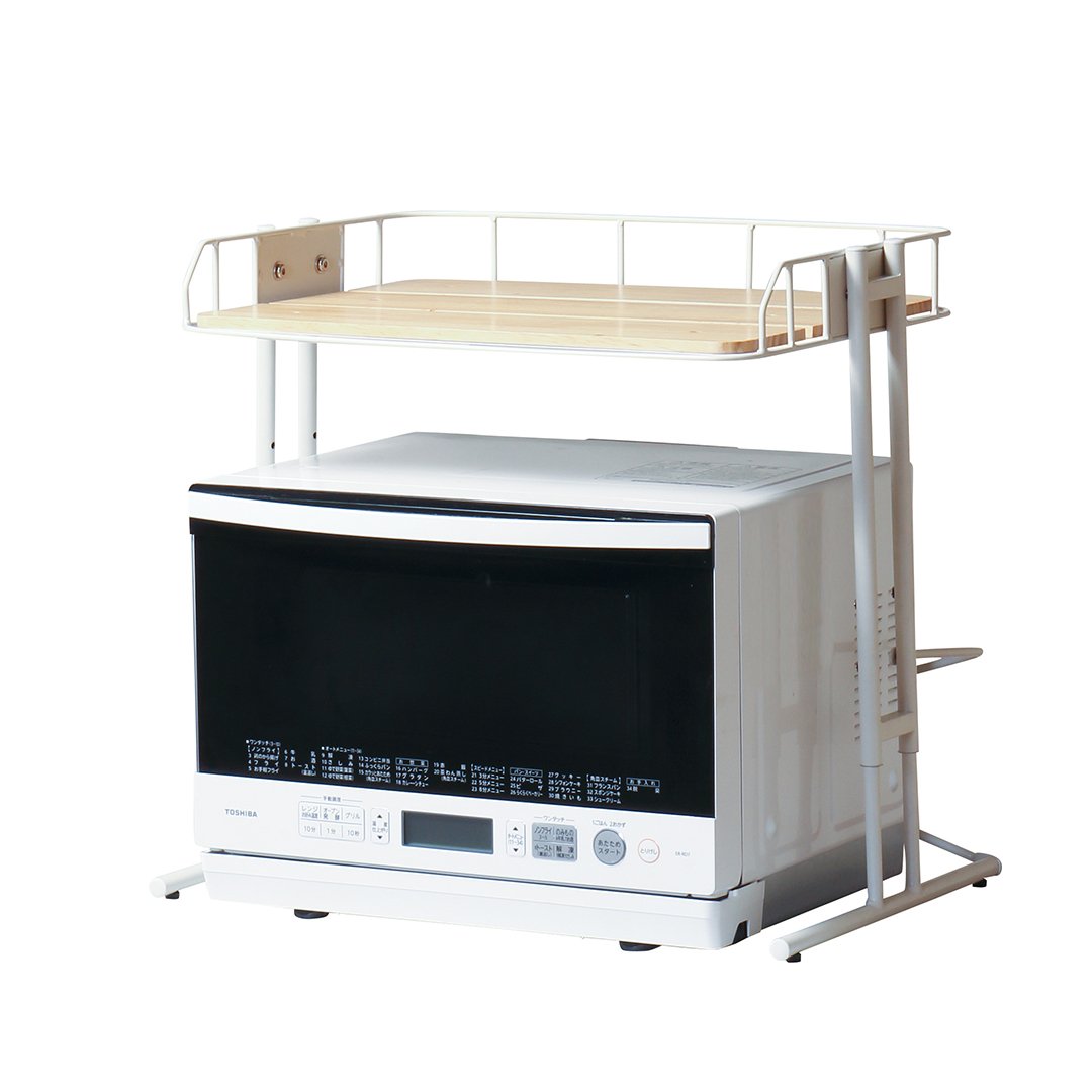 【ポイント5倍】 マッシュ Mash BCKR-560(WH) BY CAGE MICROWAVE RACK 弘益 BCKR-560(WH) キッチンラック 収納 インテリア リビング 玄関 高さ調節 新生活 【送料無料】 2