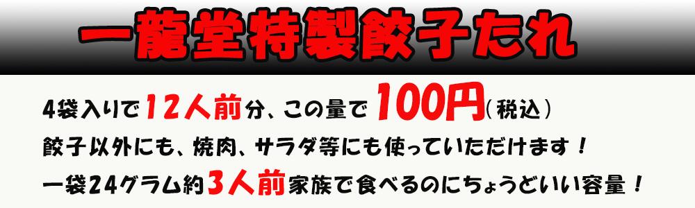 【同梱専用商品】餃子タレ たれ この商品は単品ではご購入できません。一龍堂特製オリジナル餃子のたれ 旨辛餃子タレ ラー油香る 24g×4袋 1袋は3人前 同梱おすすめ 携帯用 持ち歩き 小分けパック 使い切り 小袋持ち運び 調味料 ピリ辛たれ　冷凍生餃子 酒 おつまみ