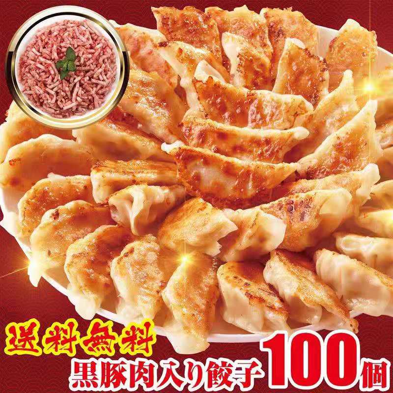 セール　急上昇 黒豚肉入り 冷凍餃子 100個 送料無料 業務用 おかず ビール 工場直売