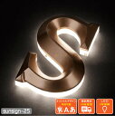 LEDチャンネル文字 側面発光 sunsign_25 山型 テーパーカット ゴールド アクリル 凹凸 バックライト LED サイン 3D 12V 箱文字 立体文字 表札 店舗 看板「1cm単位販売・オーダーメイド」 送料無料