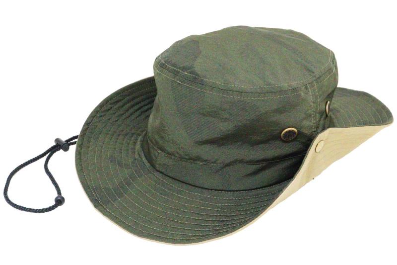 アドベンチャーハット サファリハット はっ水 ポケッタブル カモフラ ひも付き 大きいサイズ帽子 約65cm 調節可能