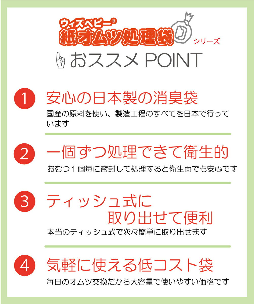 【ポイント2倍】【送料無料】【公式2番人気】【公式 限定】ウィズ ベビー 消臭 紙 オムツ 処理 袋 大容量 日本製 450枚入 半透明 色 袋サイズ:横23cm×縦33.5cm おむつ 袋 オムツ袋 消臭袋 ペット おむつ ごみ袋 ゴミ袋 保育園 消臭袋 2